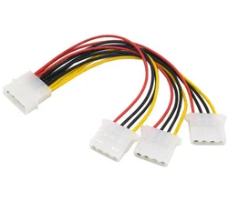 Câbles d'alimentation de haute qualité 4 broches IDE HY1578 4 broches Molex mâle à 3 ports Molex IDE femelle, câble adaptateur de séparation 
