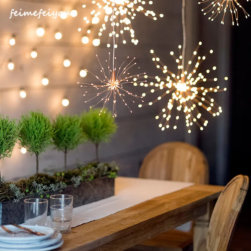 

LED Fireworks copper wire Light String Battery Power Eight Function Mode Waterproof Garden Lights Christmas Wedding Decoration