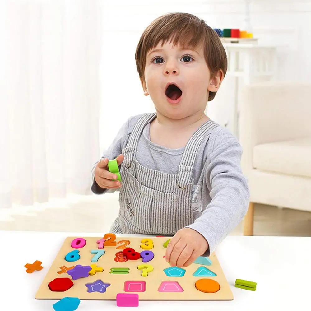 Wooden Toys Alphabets Digital Puzzles For Kids Early Educational Toys Children Capital Letter Digital Geometric Educational Toy