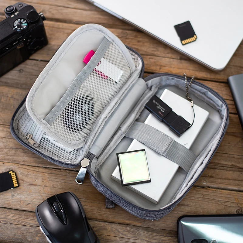 

Portable Men's Wires Charger Power Bank Suitcase Digital Bags Hard Disk Case Bag Zip Items Solid Organizer Household Accessories