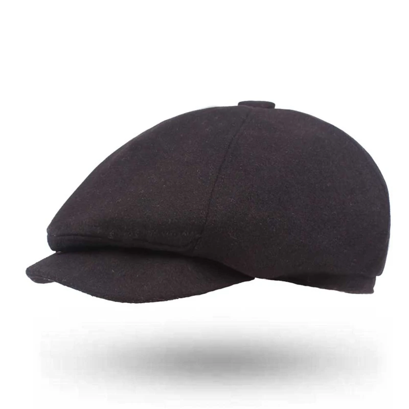QJ2302B Peaked Cap Solid UV Protection Cotton Linen Flat Newsboy Painters Driving Hat Outdoor Headwear Accessories - Цвет: QJ2302B