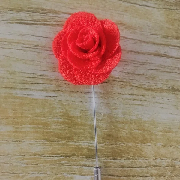 Красный 20Pcs/Lot Handmade Guest Boutonniere Pins Silk Rose Artificial Flowers Groomsman Best Men Women Brooch Corsage Wedding Flower - Цвет: Красный
