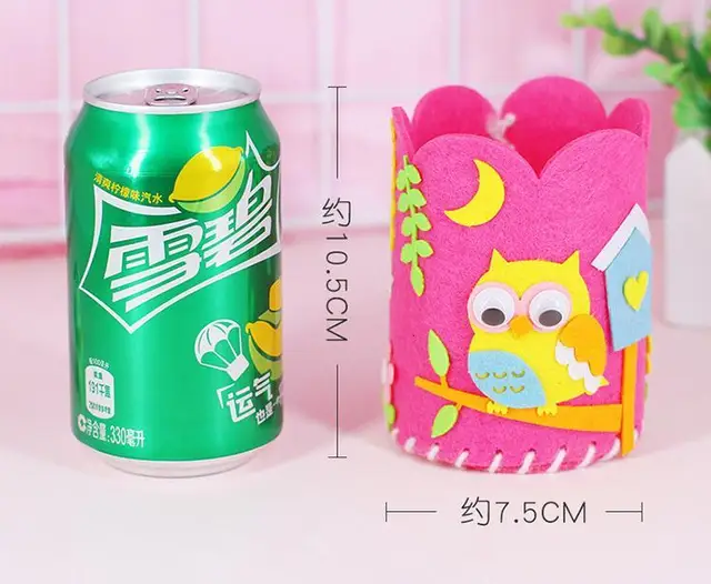 5Pcs/Set Kids DIY Craft Pencil Holder Educational Toys For Children Creative Handwork Pen Container Arts And Crafts Toys Gifts 6
