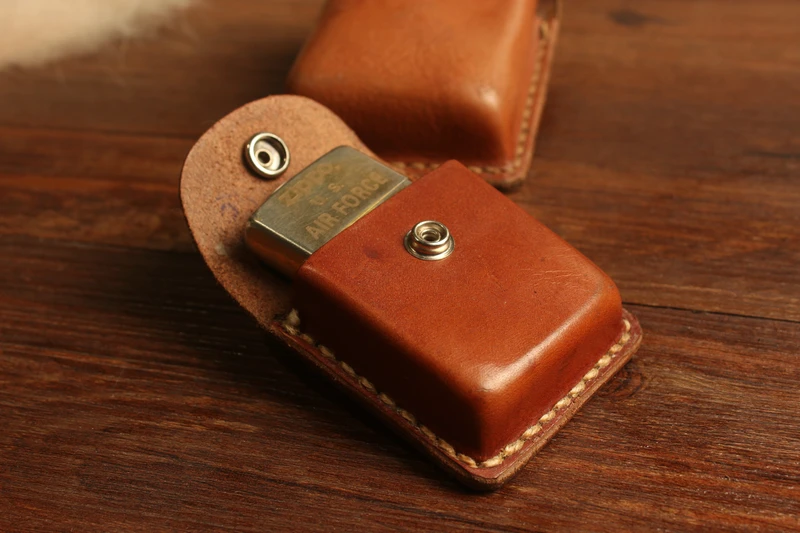 1970s ручной работы бумажник feng jing he Zero из воловьей кожи Zippo легкий кожаный чехол с компасом кожаная коробка