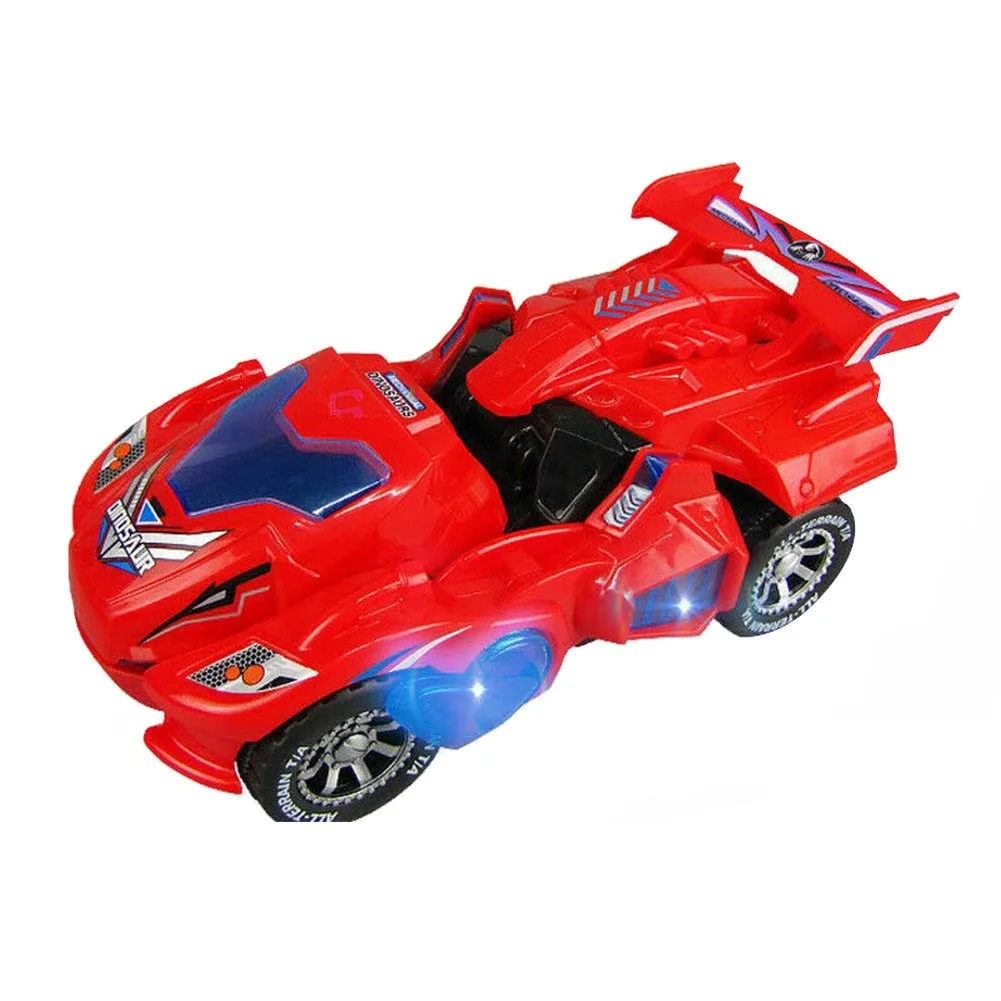 

Christmas Gift Led Flashing Light Kids Hobby Music Transforming Deformation Dinosaur Car Electric Toys Automatic Sound Vehicles