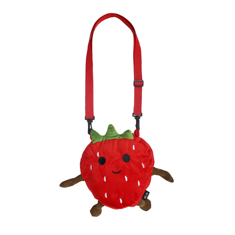 Горячая 29 см авокадо плюшевые игрушки ананас мультфильм милые Kawaii сумки через плечо кошелек фрукты плюшевые сумки для девочек игрушки - Цвет: Strawberry
