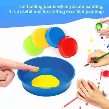 

4PCS Plastic Palette Art Paint Plastic Drawing Tray Color Palette for Oil Watercolour Painting Pallet Painting Tool art supplies