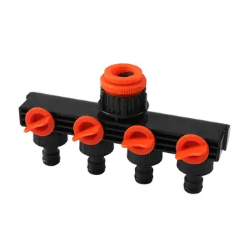 

1" to 3/4" to 1/2" Female Thread 4 Way Hose Splitters for Automatic Watering Water Pipe Linker Timer Garden Water Irrigation Too