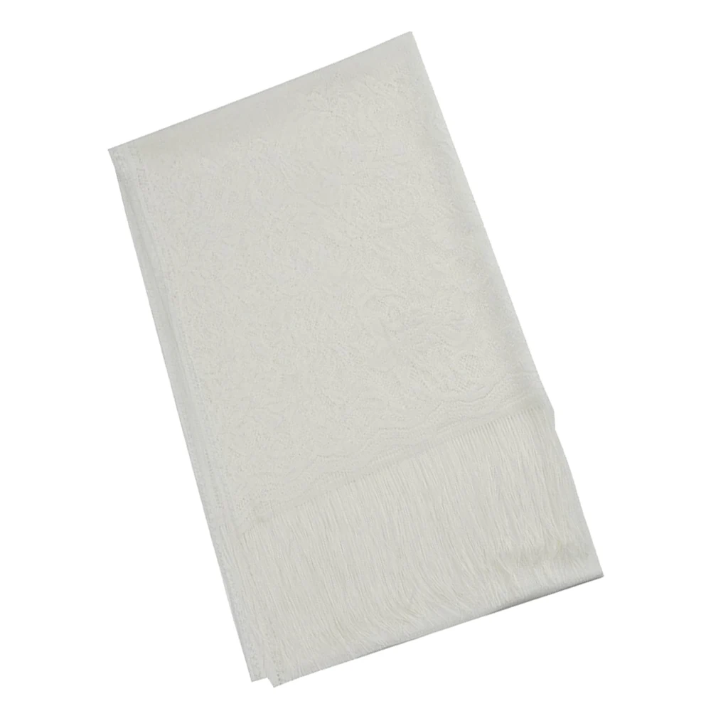 Women Lace Floral Shawl Wrap for Evening Dress Wedding Scarves Fringes Scarf for Wedding Anniversary Birthday Party