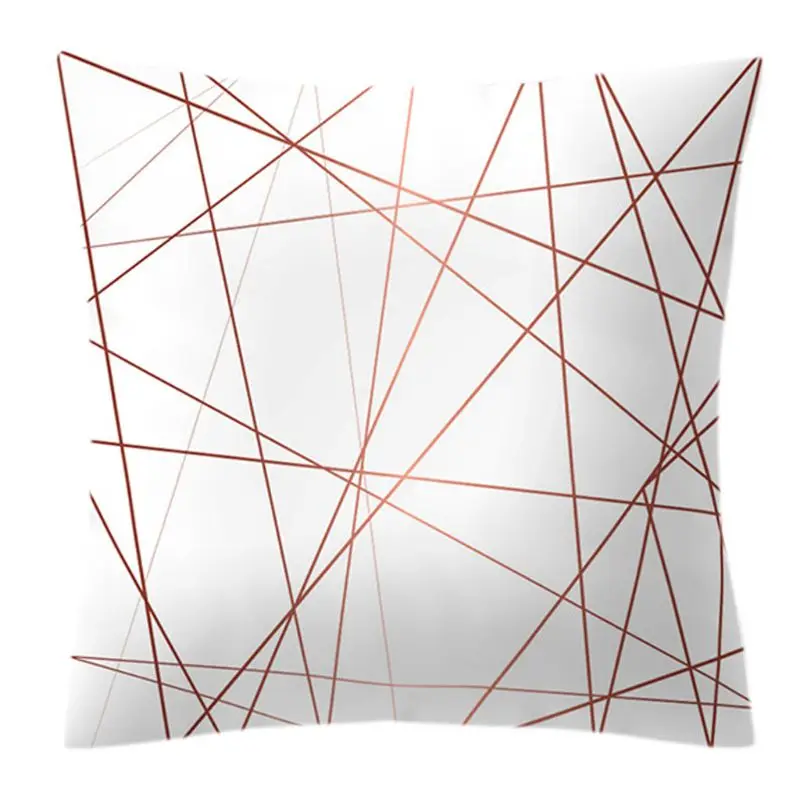Декоративный квадратный чехол для подушки цвета розового золота с геометрическим рисунком ананаса и узором в горошек, чехол для подушки для дома и автомобиля с рисунком на одну сторону