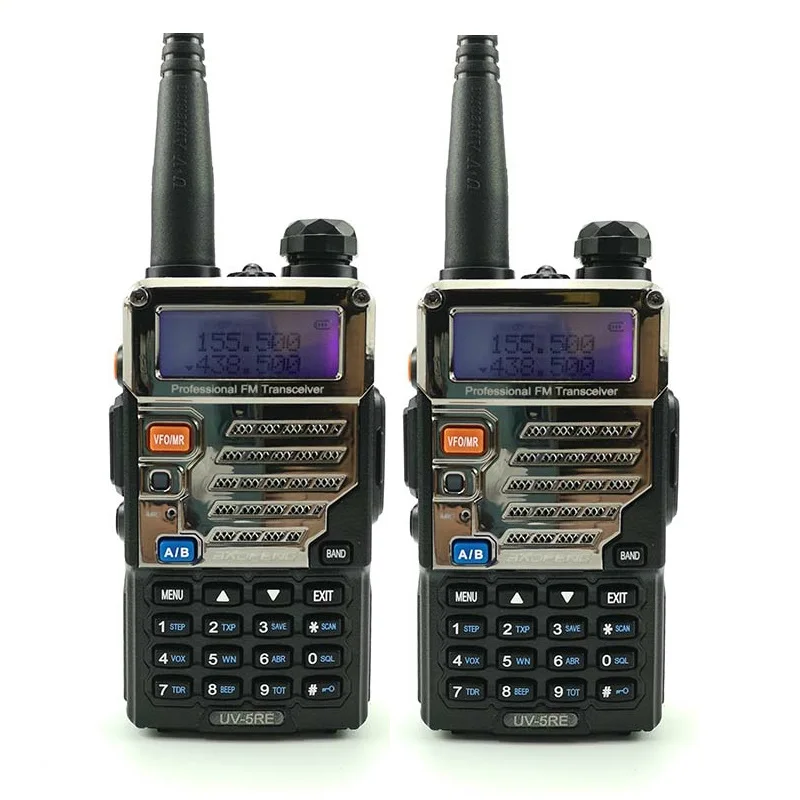 Black pair 2 шт Baofeng UV-5RE портативная рация Двухдиапазонная портативная двухсторонняя радиоприемопередатчик для радиолюбителей портативная UV-5R Baofeng Plus Walky Talky - Цвет: Black pair