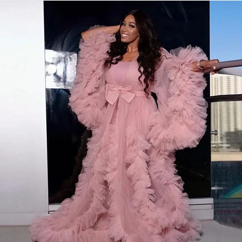 Chic Robe Transparent Tulle Maternity Dresses for