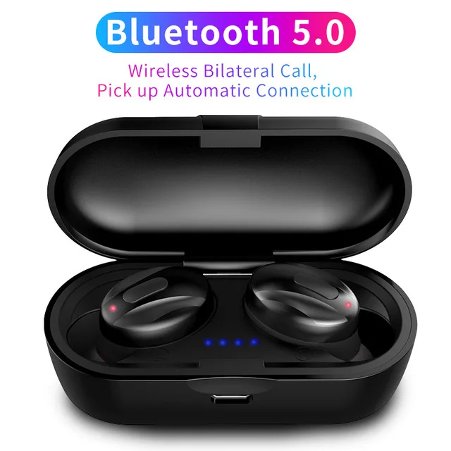 Two earplugs CBAOOO TWS Bluetooth наушники спортивные музыкальные беспроводные наушники Bluetooth 5,0 наушники с микрофоном и зарядным устройством - Цвет: Two earplugs