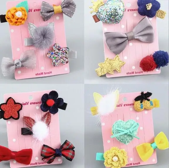 Clipes de Cabelo Grampos de Cabelo Estilo do Cabelo Lote Faça Você Mesmo Simples Multi Cartoon Bowknot Vison Ternos Coroa Flores Ferramentas Acessórios Ha1639 40 Set - 6 bowknot vison clipes de cabelo ternos coroa