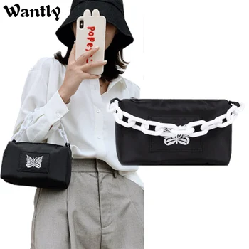 

Butterfly Embroidered Underarm Bag 2020 New Summer Korean Style Chain Small Black Net Red Handbag Fashion