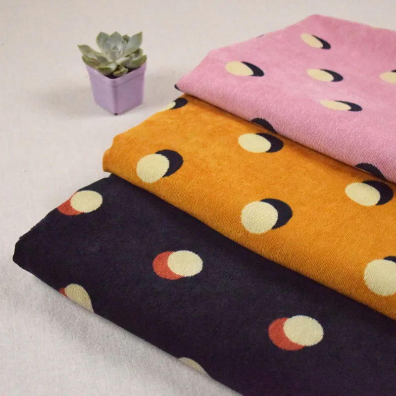 Полуметр контрастный круглый горошек печати вельвет-корд для обуви поверхность одежды платье пальто Брюки материал T728