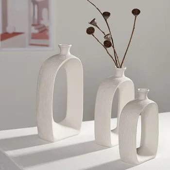 

Nordic Irregular White Porcelain Dry Flower Vase Room Decor Minimalist Ceramic Vase Crafts Desk Ornament Home Decoration Gifts