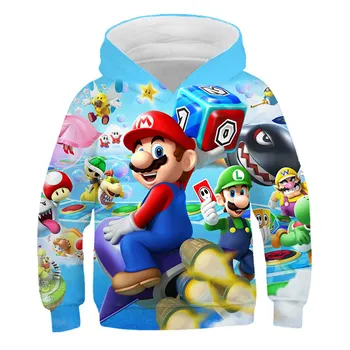 

3D print child Hoodie game Super Mario print Cartoon Kids clothing Hooded Sweatshirt fashion Funny Boys and girls Sports sweater