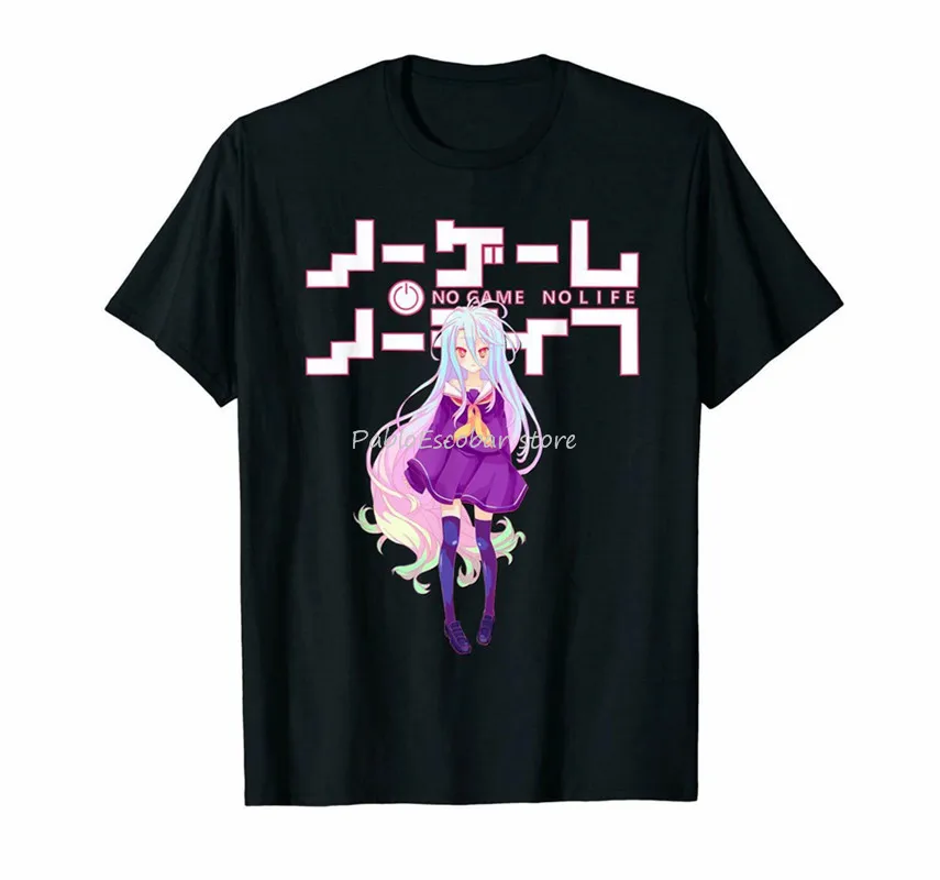 Черная футболка с аниме No Game Life Shiro Стефани Дола Курами S-6Xl больше размеров и