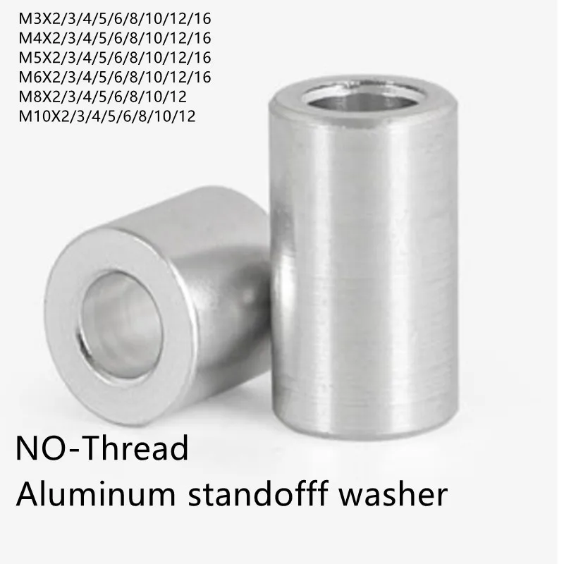 M2 M3 M4 Aluminum Alloy Bushing Gasket Round Sleeve Unthreaded Spacers Standoff 
