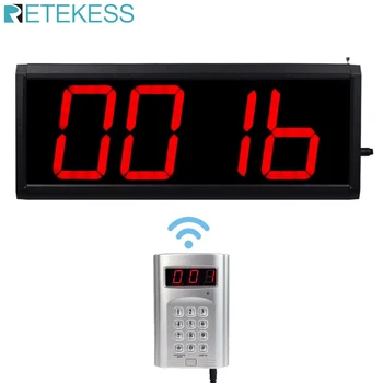 

RETEKESS Call Guest Wireless Call Pager Restaurant Paging Queuing System 1 keyboard transmitter+1 host with PC Control F4410D