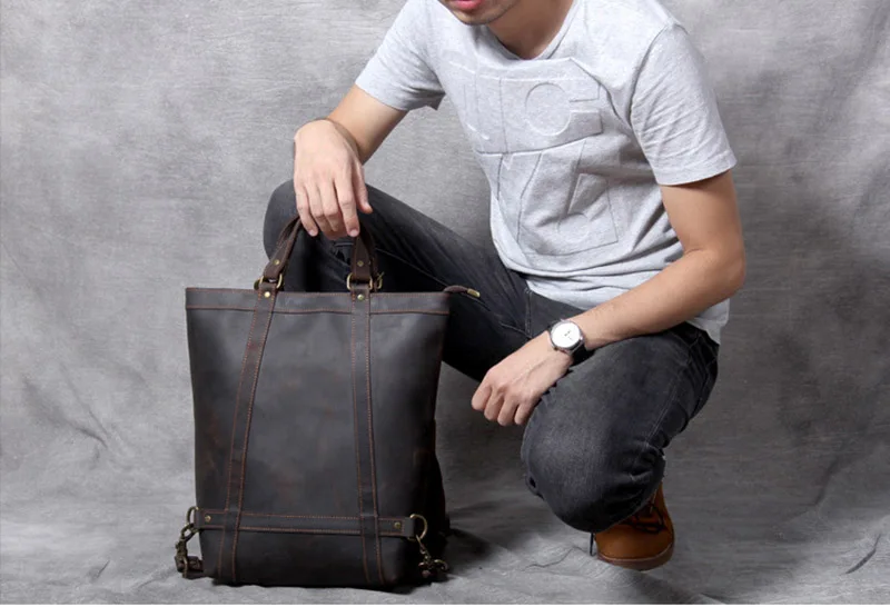 Woosir Leather Tote Backpack