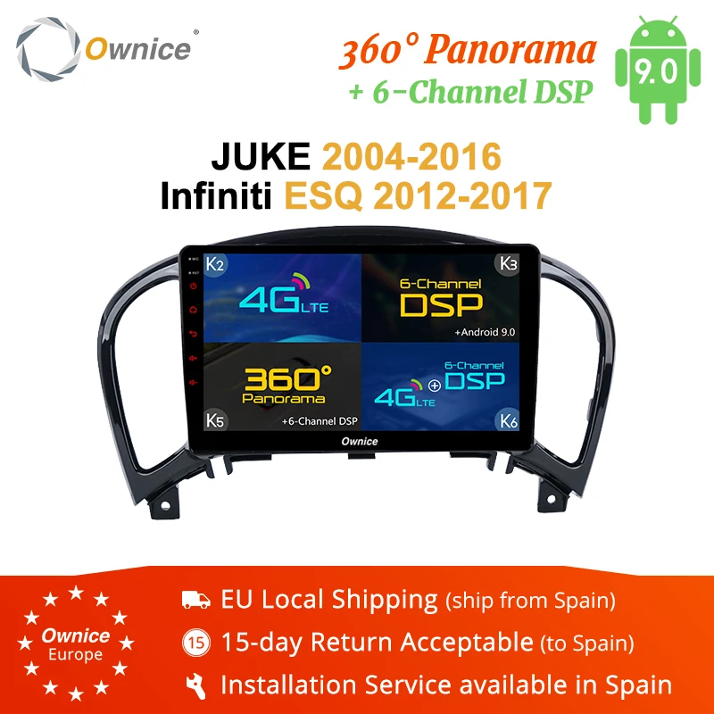 cheap Ownice k3 k5 k6 Android 9.0 64GB ROM Octa core Car DVD Player GPS Radio For Nissan JUKE 2004 2016 2din DSP 4G LTE SPDIF Audio