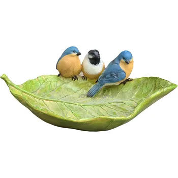 

Birds Feeder Outdoor Bird Feeder Bowls with 3 Birds Garden Decor Birdfeeder Outside On Deck