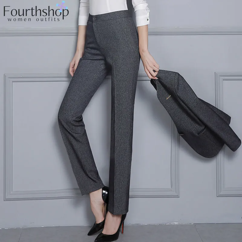 Pantalones Negros Mujer De Elástico Talle Alto Pantalón Lápiz Mujers Ocio Slim Fit Oficina Pantalone Elegante Corbata Cinturón Con Bolsillos