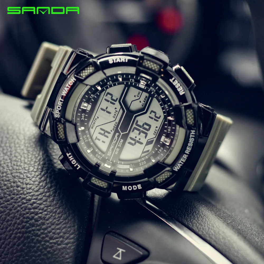 

SANDA Sanda Watch Fashion & Sports Multi-functional Electronic Watch Couples Popular Men Watrproof Watch