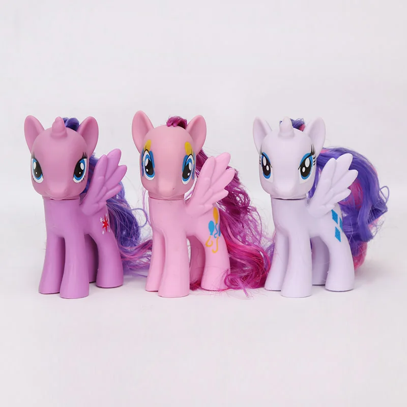 Упаковка из 6 шт. игрушки My Little Pony Комплект дружба-это чудо всех цветов радуги; платье с Сумеречной искоркой серии «редкость ПВХ фигурки Куклы