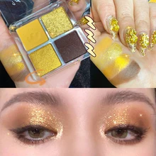 

Summer Yellow Halo Eye Shadow Palette Sombra Glitter Shimmer Colorful Neon Eyeshadow Palette Nude Pigment Makeup Pallete