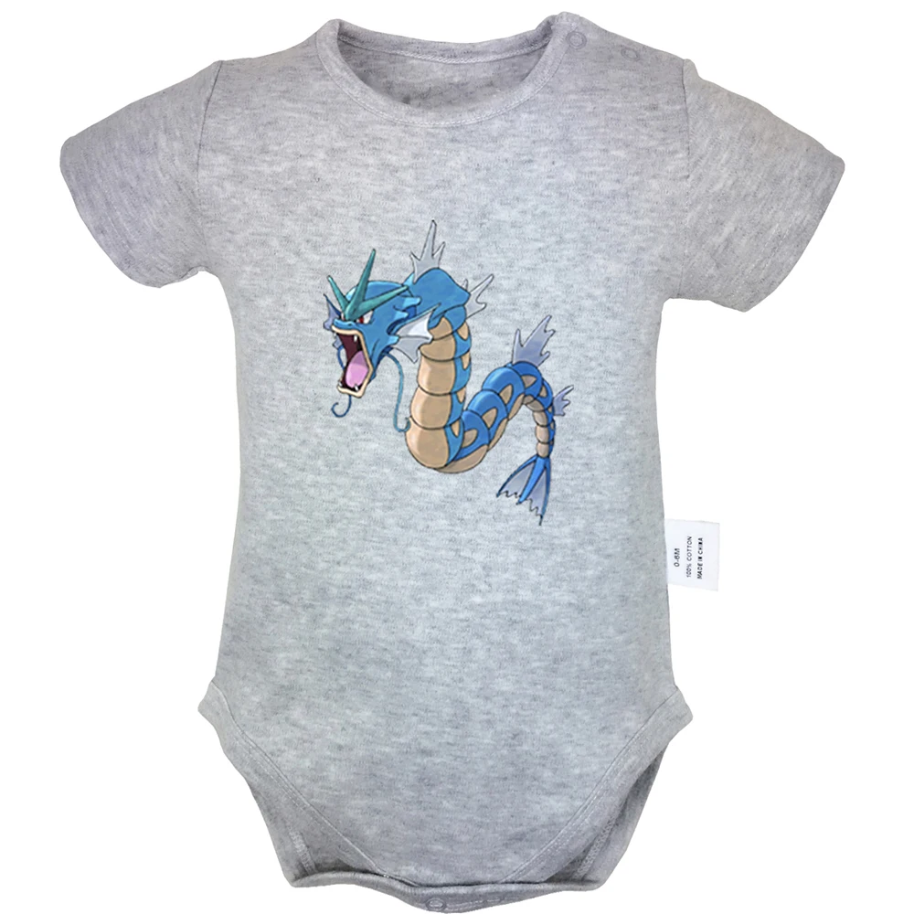 Забавный костюм для новорожденных с рисунком Pokemon Gyarados Lapras Poliwag; комбинезон для малышей; хлопковая одежда