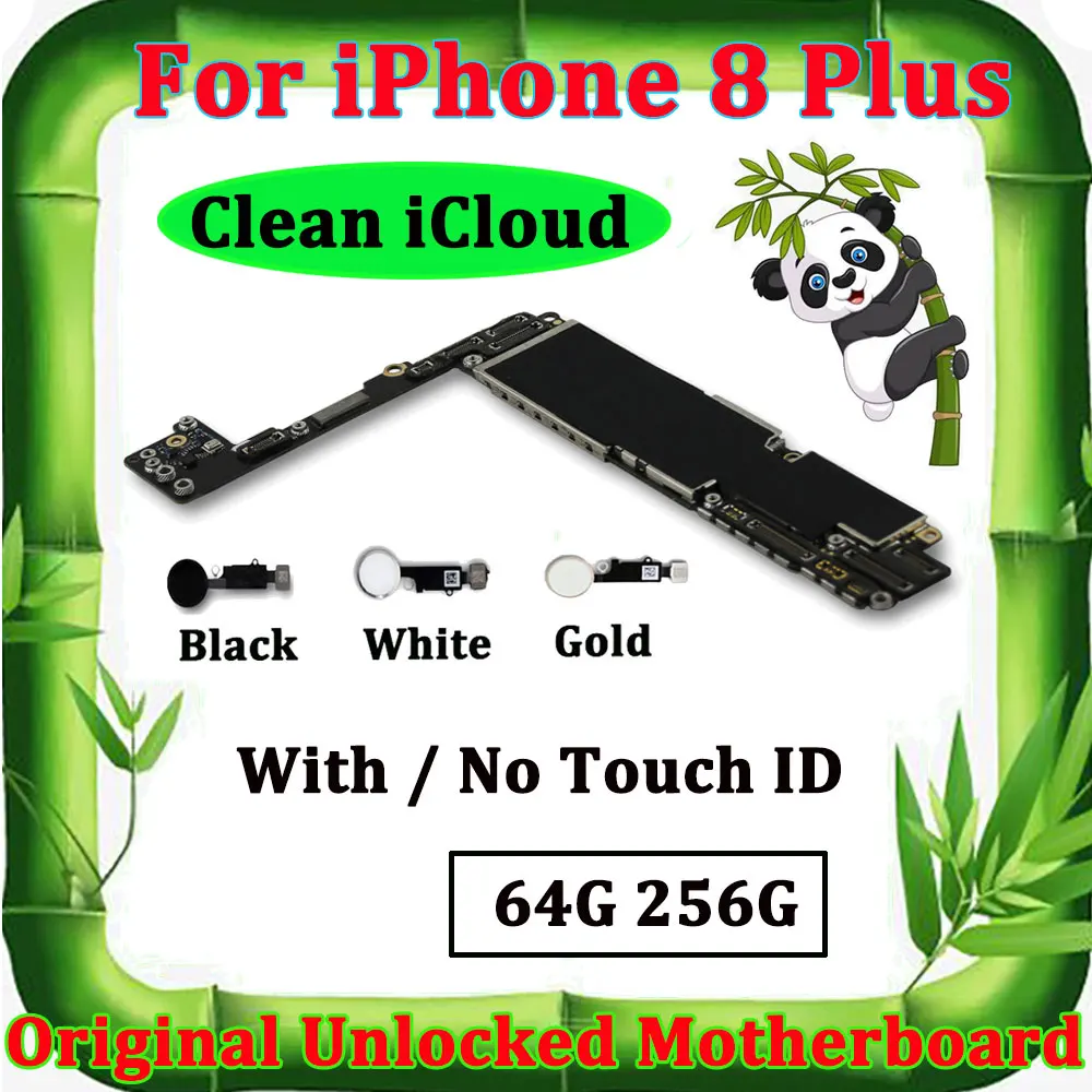 Оригинальная логическая плата, 64 ГБ, 256 ГБ, для iphone 8 Plus, iCloud, разблокировка, 5,5 дюймов, материнская плата, без Touch ID, разблокированная основная логическая плата, 8 P