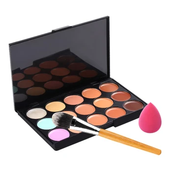 

Eye Contour Makeup 15 Colors Powder Concealer Cream Cosmetic Foundation Brush Liquid Cream Spong Puff Makeup Tool