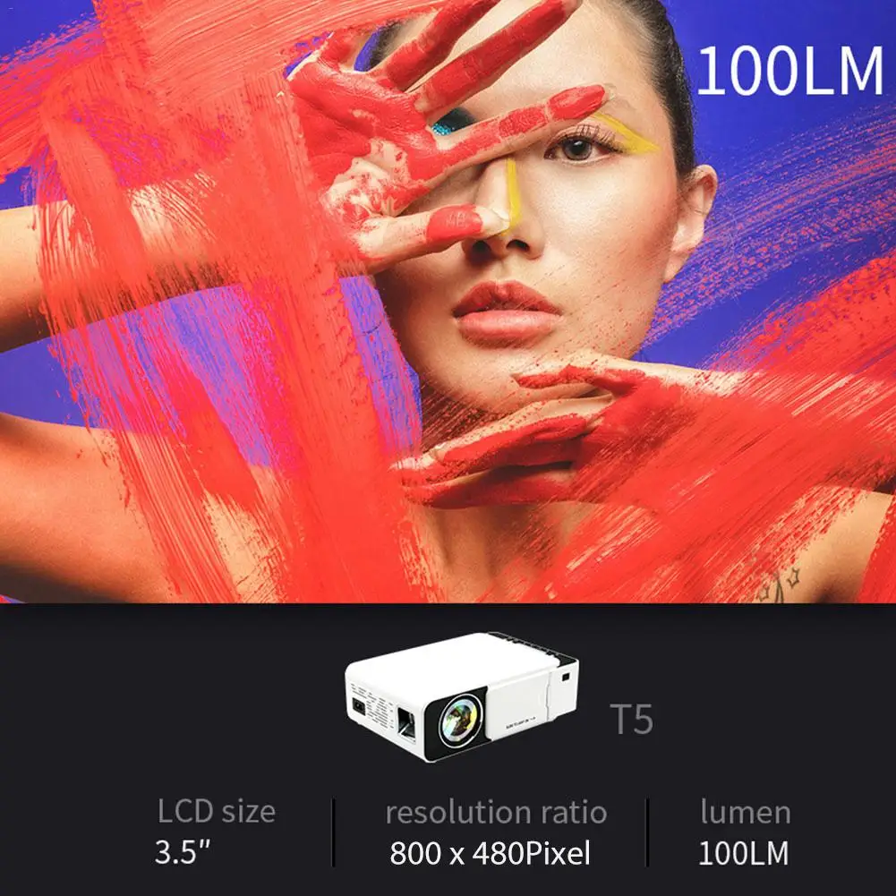 T5 мини ЖК светодиодный проектор 2600 люмен 4K 3D 1080P HD лучший домашний проектор беспроводной синхронизация Дисплей для IPhone/Android телефона