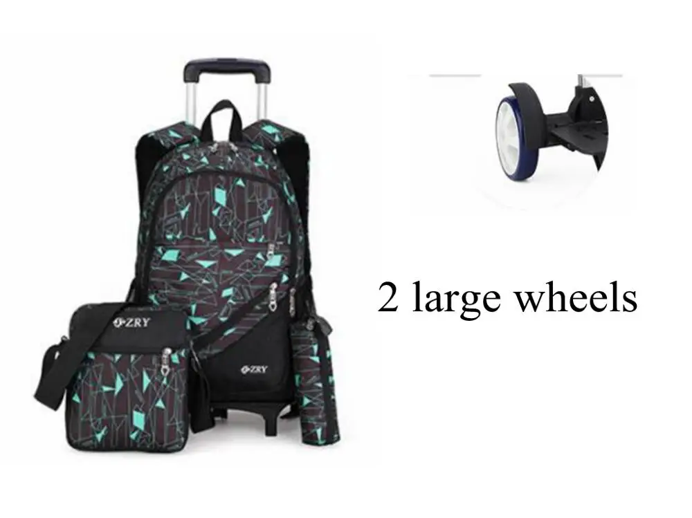 large wheels Детский Школьный рюкзак на колесиках, детские дорожные сумки, рюкзак-тележка для школы для мальчиков, сумка на колесах, школьная сумка на колесиках - Цвет: large wheels