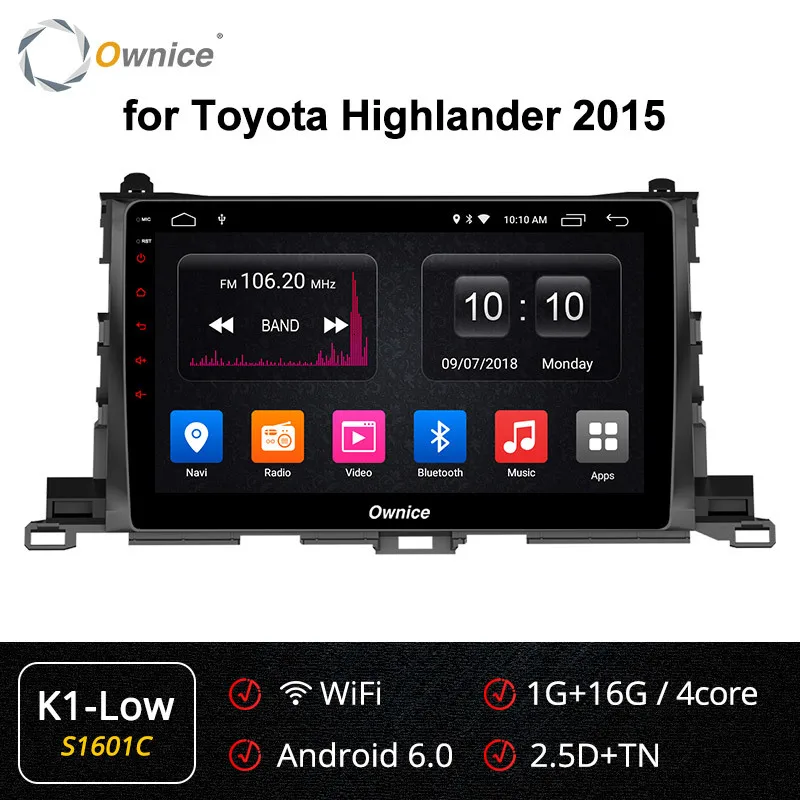 Ownice K1 K2 K3 Android 9,0 Восьмиядерный автомобильный радиоплеер gps для toyota highlander 2G ram 32G rom поддержка 4G LTE CarPlay