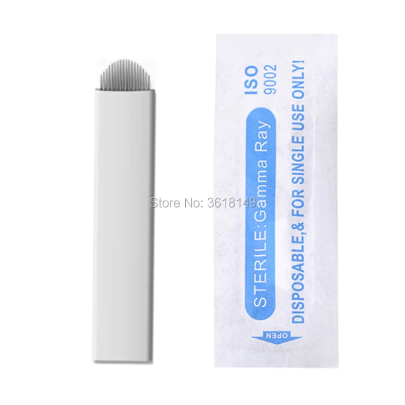 

50 Pcs 12U Microblading Needles Permenent Makeup 12 Pins Tattoo Needle Lamina Agulhas Tebori U Blade for Manual Eyebrow Pen