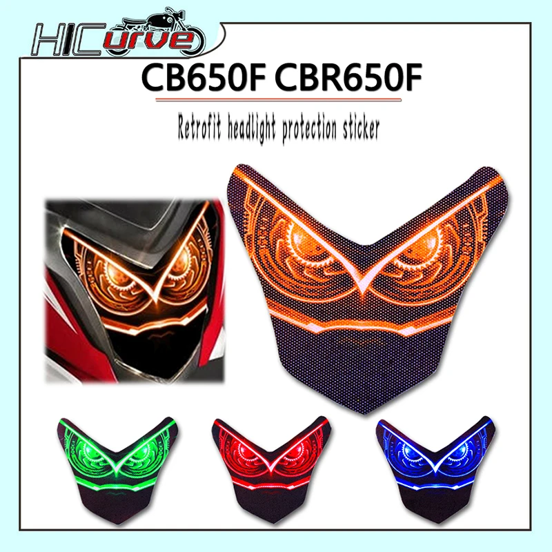 For HONDA CB650F CBR650F CBR 650F CB 650F Motorcycle 3D Front Fairing Headlight Stickers Guard Head light protection Sticker motorcycle 3d front fairing headlight stickers head light sticker protection guard for honda cbr600rr cbr 600 rr 2006 2007