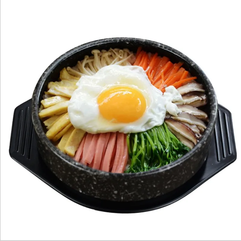 7inch Maifan камень узор Корейский камень горшок рыба камень горшок Bibimbap специальные керамические кастрюли для отправки лоток выпечки горшок кухонные принадлежности - Цвет: 7inch