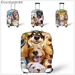 ELVISWORDS Чехол для багажа кошки и собаки животные дизайн эластичное водонепроницаемое покрытие чемодана товары для путешествий багажная