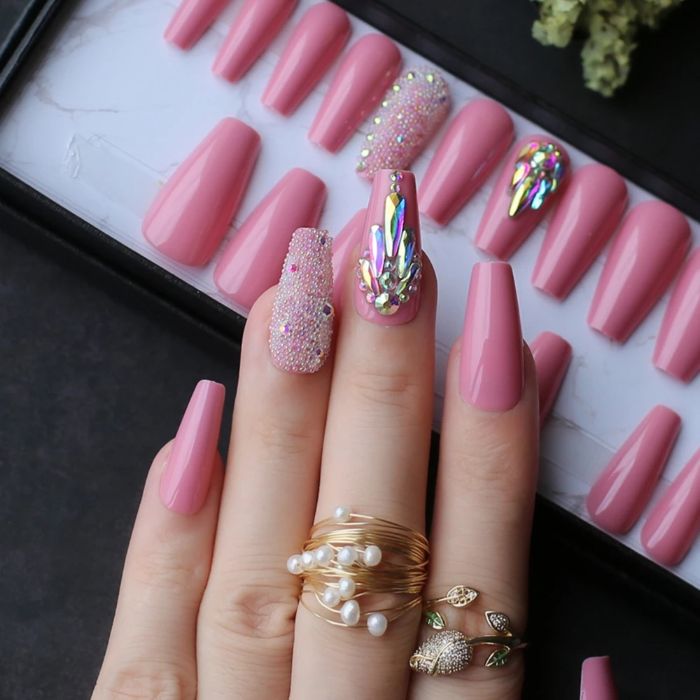 20 Best Coffin Shaped Nail Designs Will Be Tested in 2021 | Coffin shape  nails, Nail designs, Pink nail art