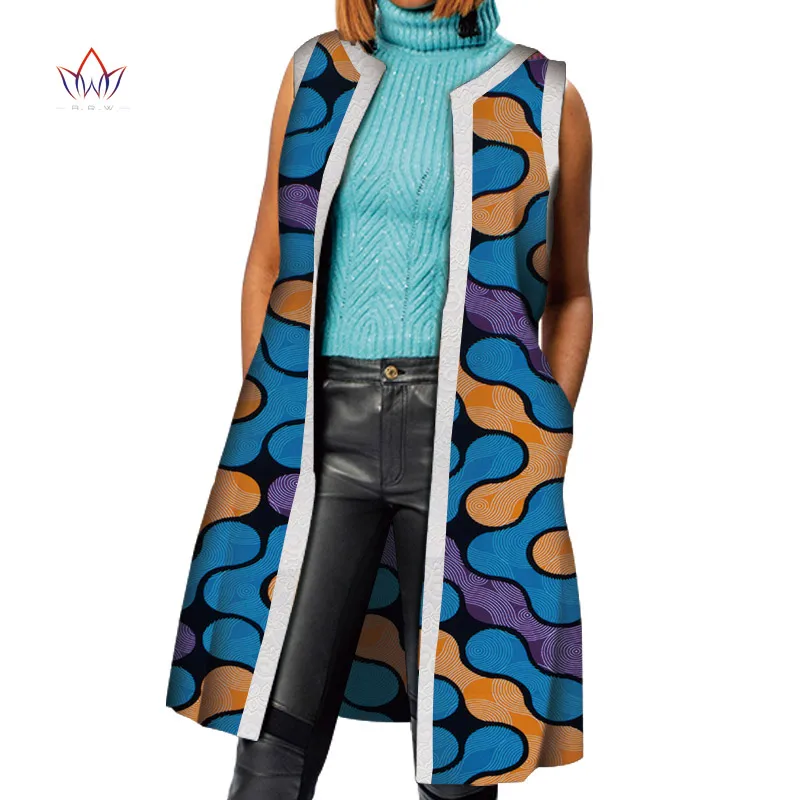 Африканская одежда Базен Riche африканские платья для женщин Дашики Длинный жилет пальто куртка традиционная Женская африканская одежда WY4207
