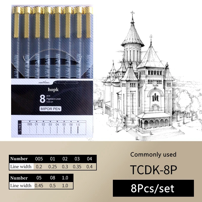 Pigment Liner Micron Ink Art Marker Pen Calligraphy Brush Pens Black Fineliner Sketching Manga Drawing Hand Lettering White Pen