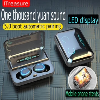 

Dual V5.0 bluetooth headset, real wireless headset, 3D stereo headset, in-ear headset dual microphone, charging case