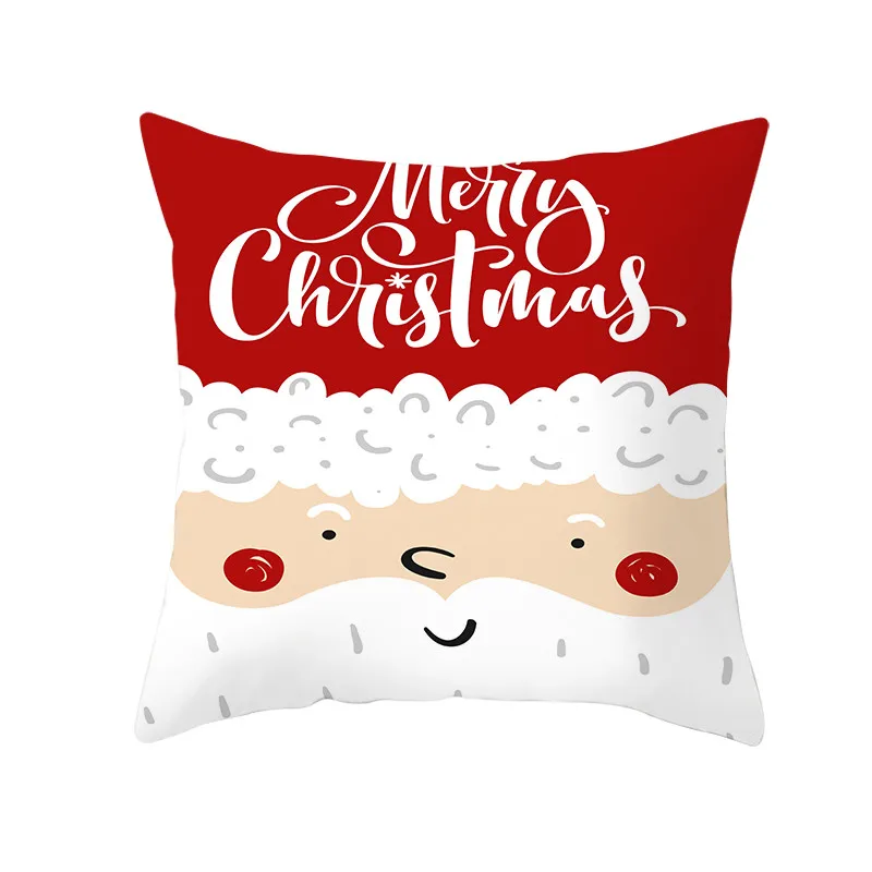 Рождественская подушка крышка красный Рождественский Полиэстеровая ткань с принтом декоративные подушки диван декоративная наволочка для подушки 45x45 см - Цвет: 19