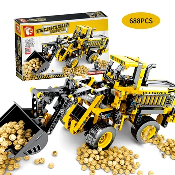 

Kid's Building Blocks Technic Engineering Bulldozer Building Blocks Engineering Vehicle Technic Truck Construction Brick Toy