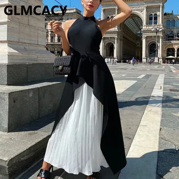 

Women Sleeveless Brand Design Runway Dress Elegant Formal Evening Party Irregular Dress