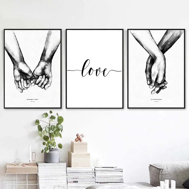 

Nordic Back White Style Sweet Love Quotes Canvas Poster Prints paintings wall art picture home decoration